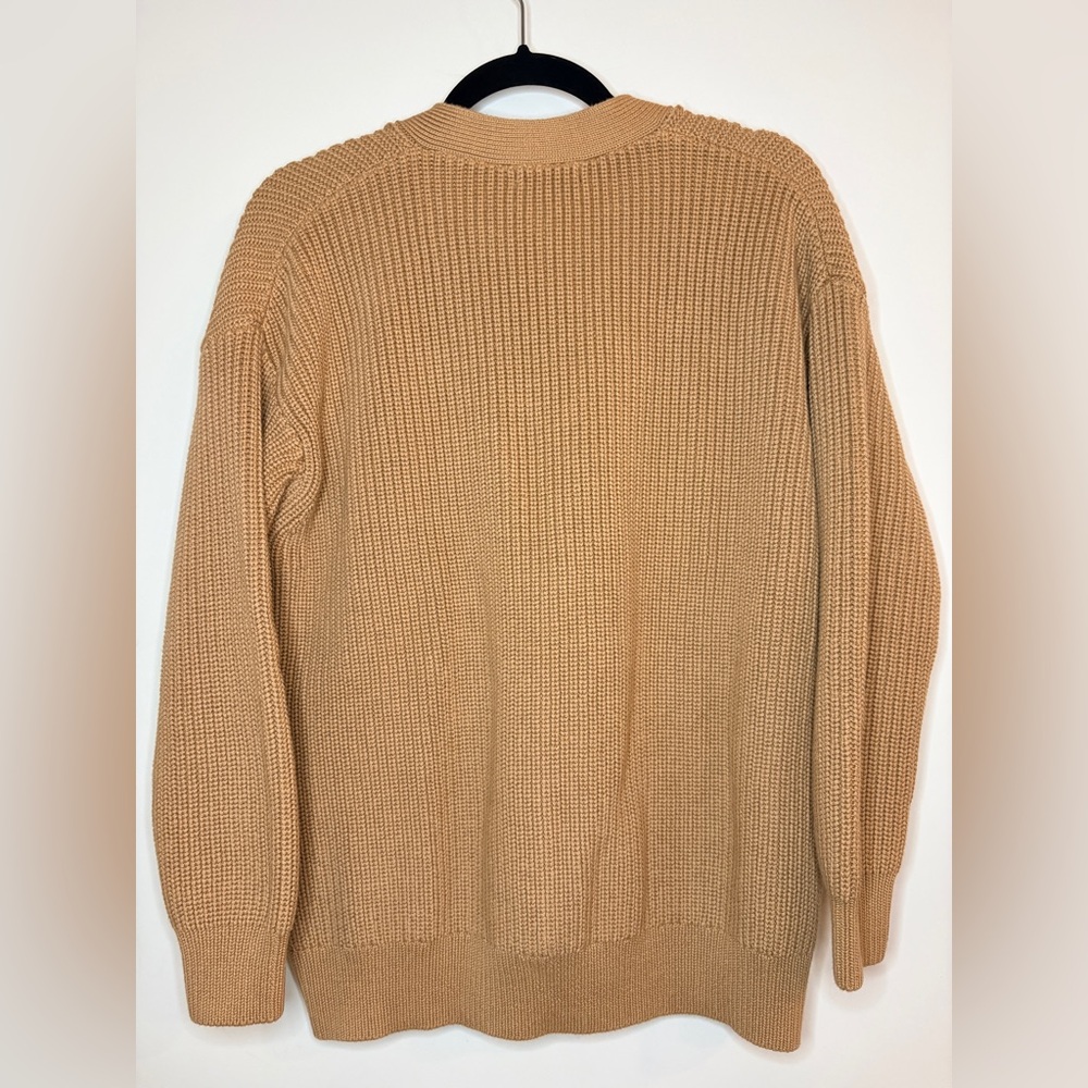 Quince 100% Cotton Oversized Boyfriend Button Up Cardigan Camel Tan Small - Picture 4 of 6